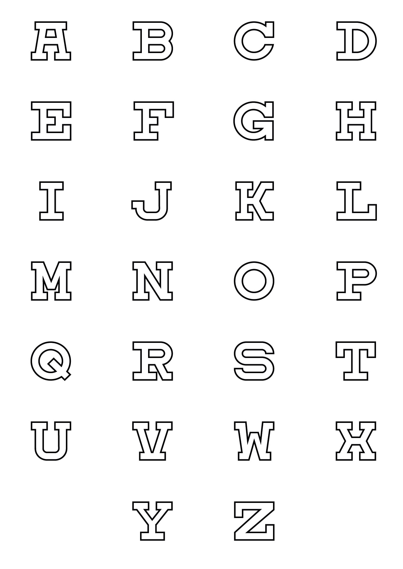 2 Inch Alphabet Letters Cutouts