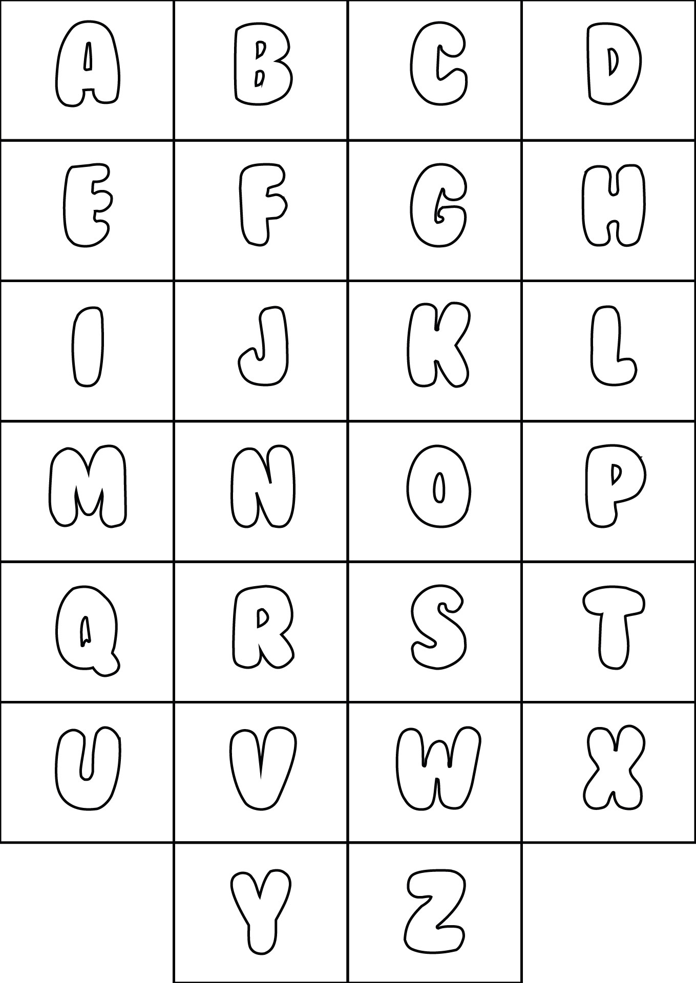 2 Inch Alphabet Letters for Coloring