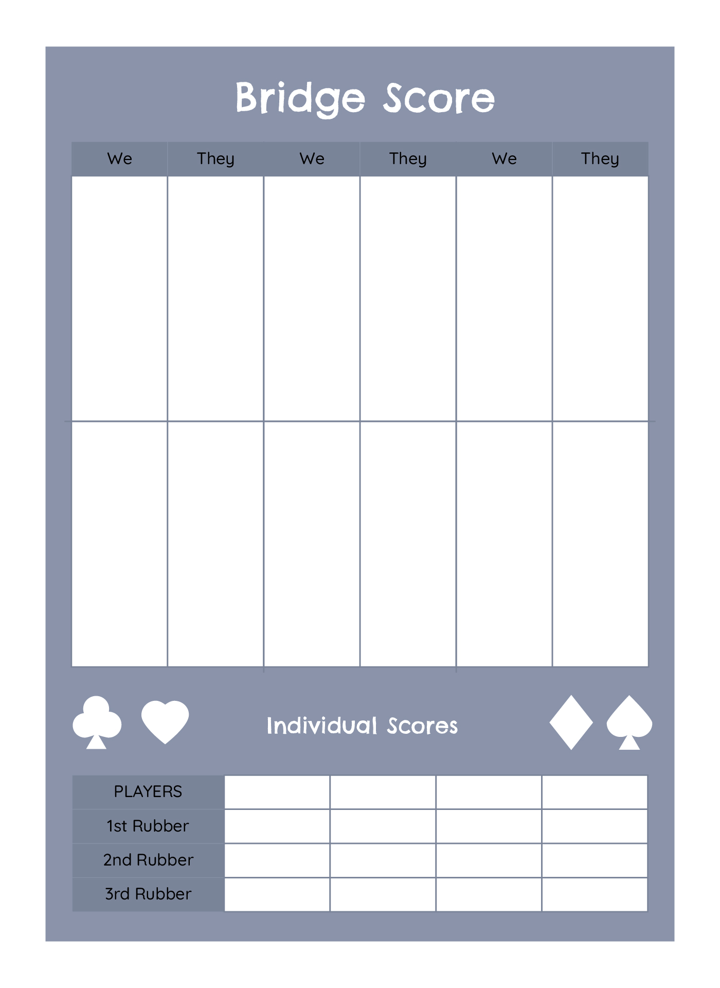 4 Table Bridge Tally Cards Printable 4 Table Bridge Tally Cards Printable