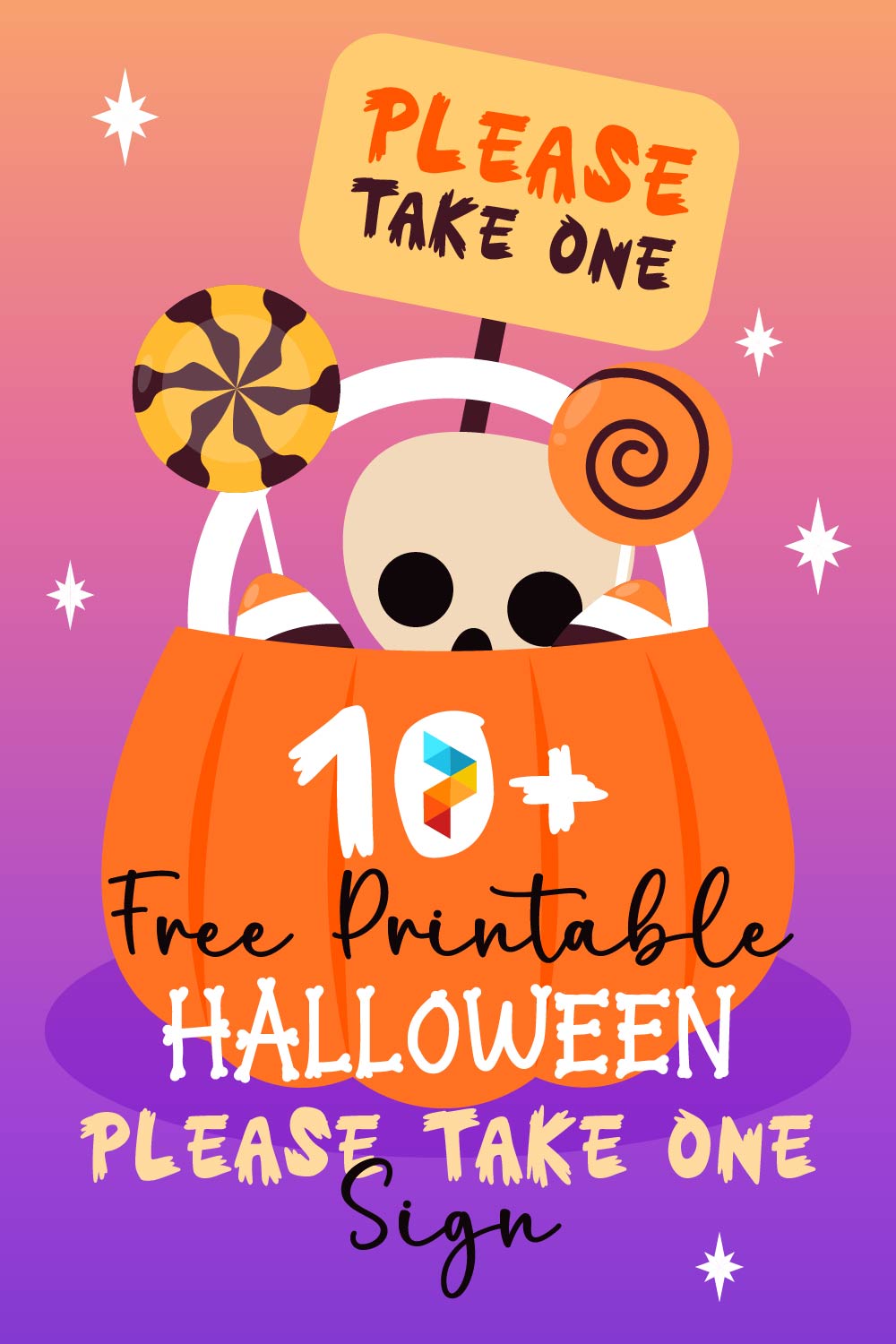 Halloween Please Take One Sign