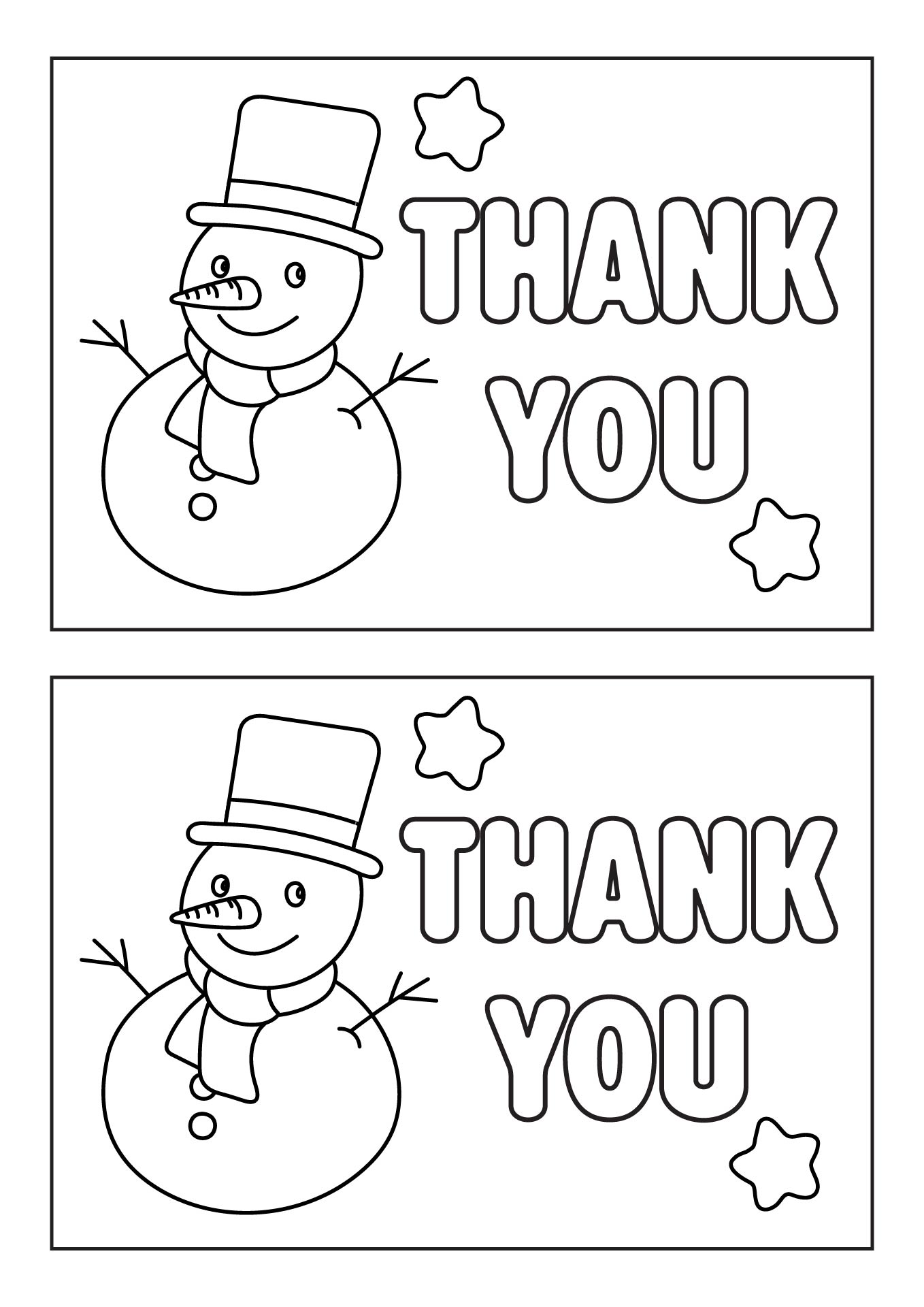 Holiday Coloring Thank You Notes Printable Holiday Coloring Thank You Notes Printable
