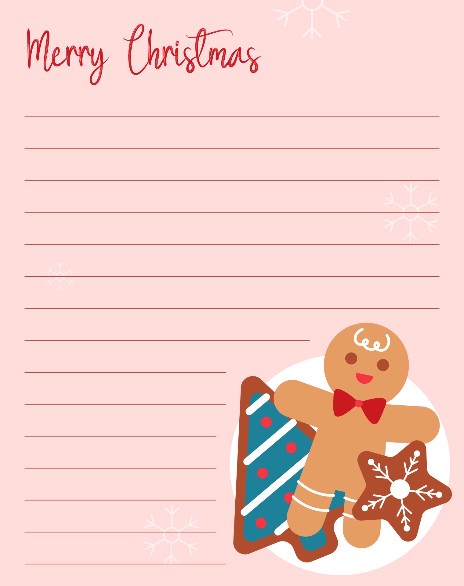 Holiday Themed Lined Writing Paper with Christmas Borders Holiday Themed Lined Writing Paper with Christmas Borders
