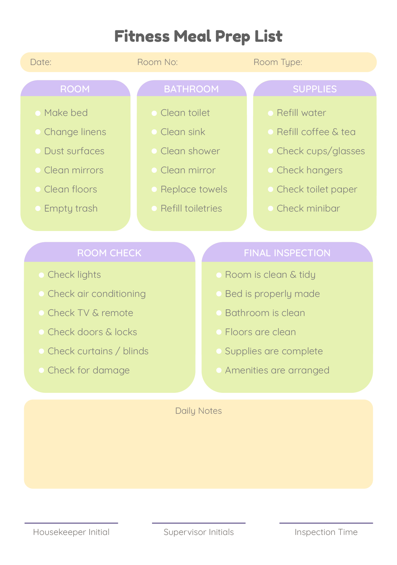 Hotel Room Cleaning Checklist Printable Hotel Room Cleaning Checklist Printable