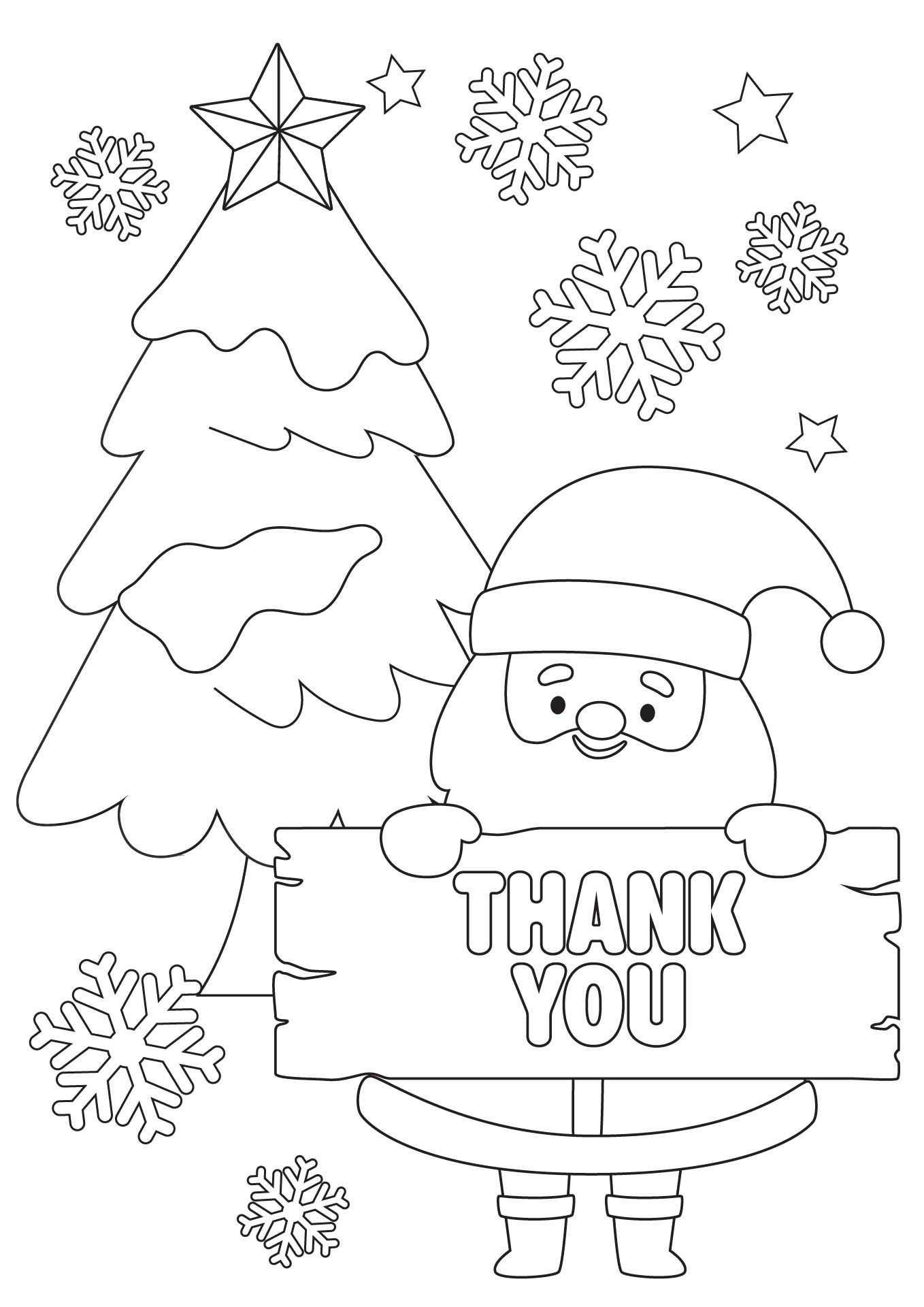 Kids Christmas Coloring Thank You Card Printables Kids Christmas Coloring Thank You Card Printables