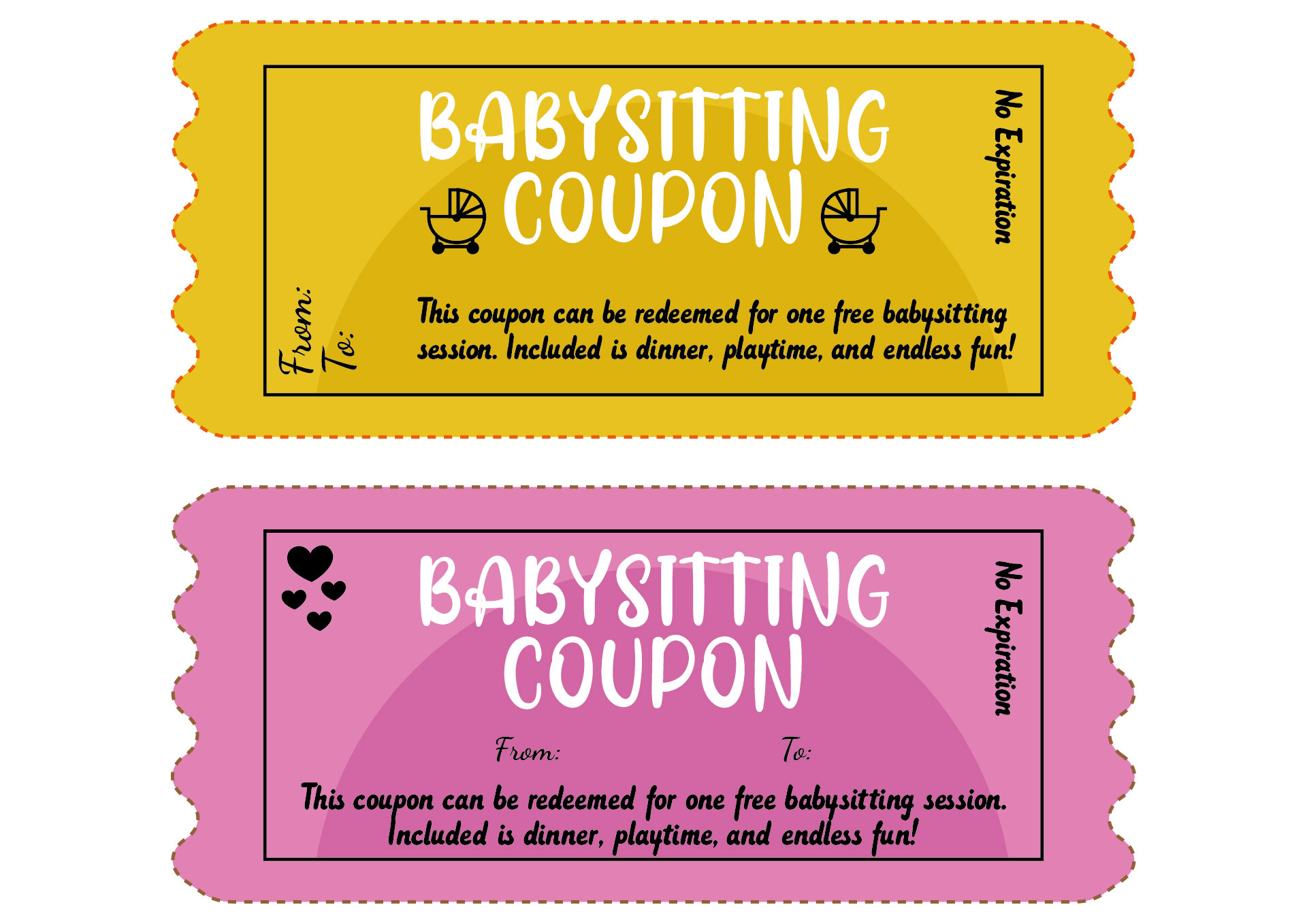 Printable Babysitting Coupon for Parents