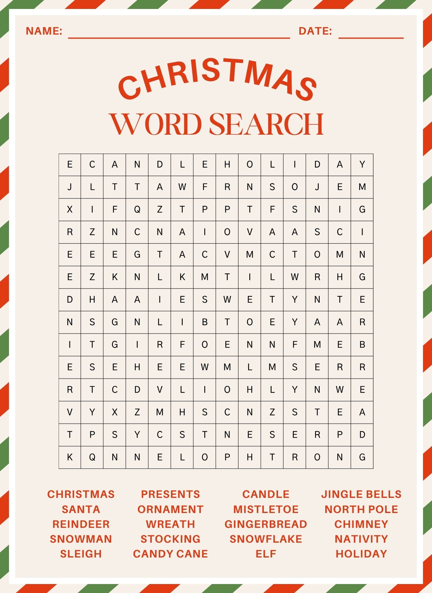 Printable Christmas Word Puzzle Printable Christmas Word Puzzle