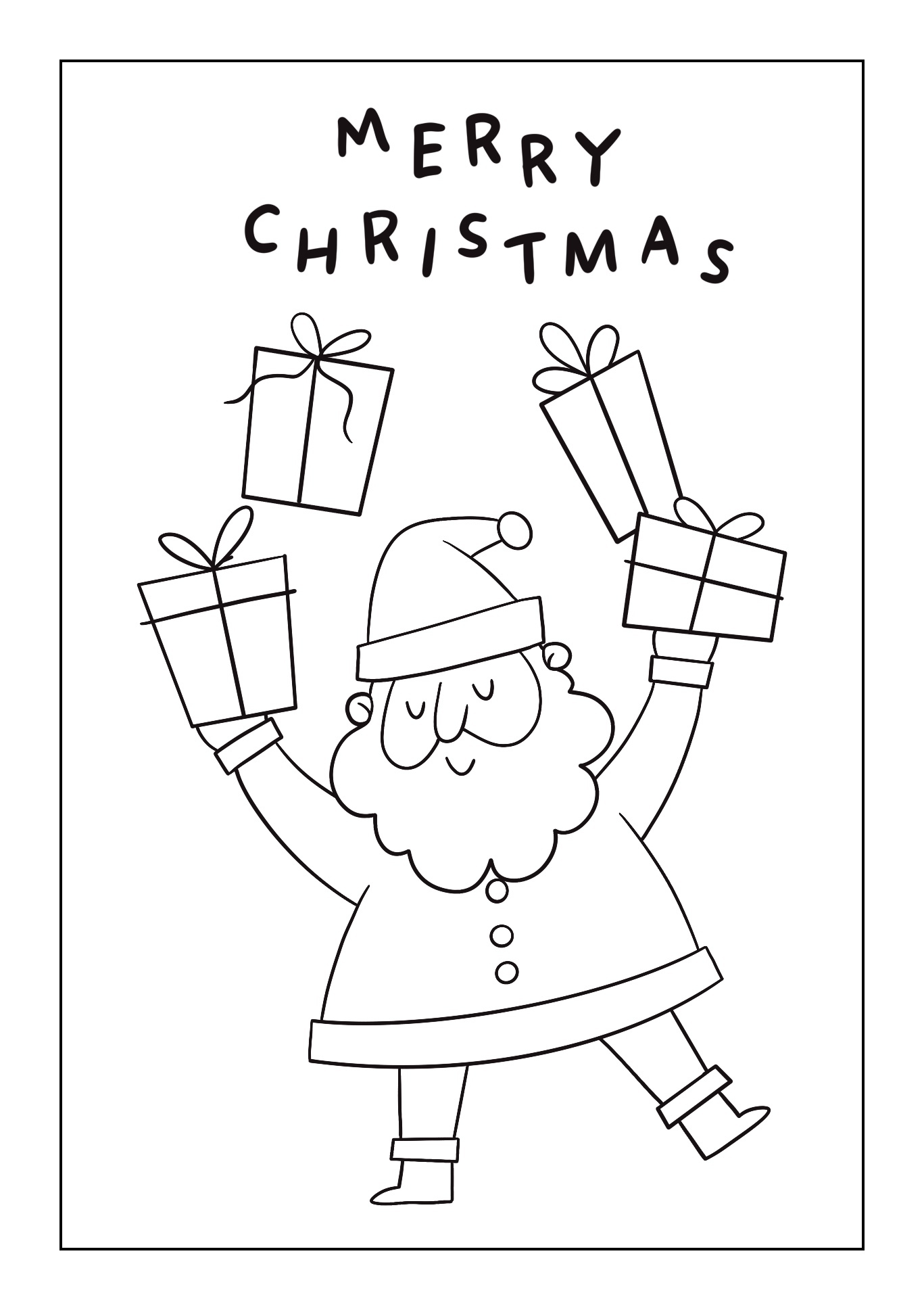 Printable Color Print Christmas Cards for Kids