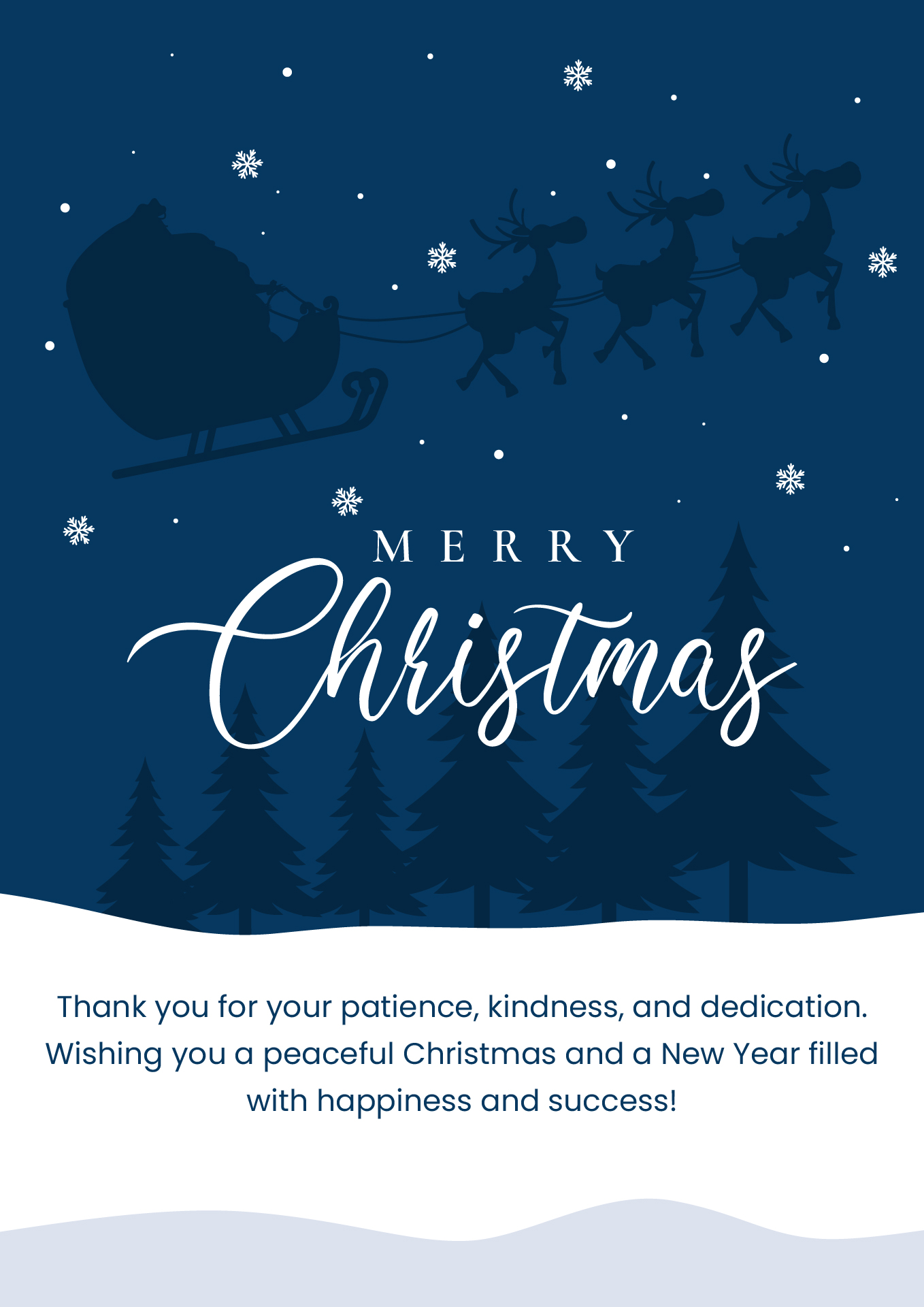 Printable Merry Christmas Card for Teacher
