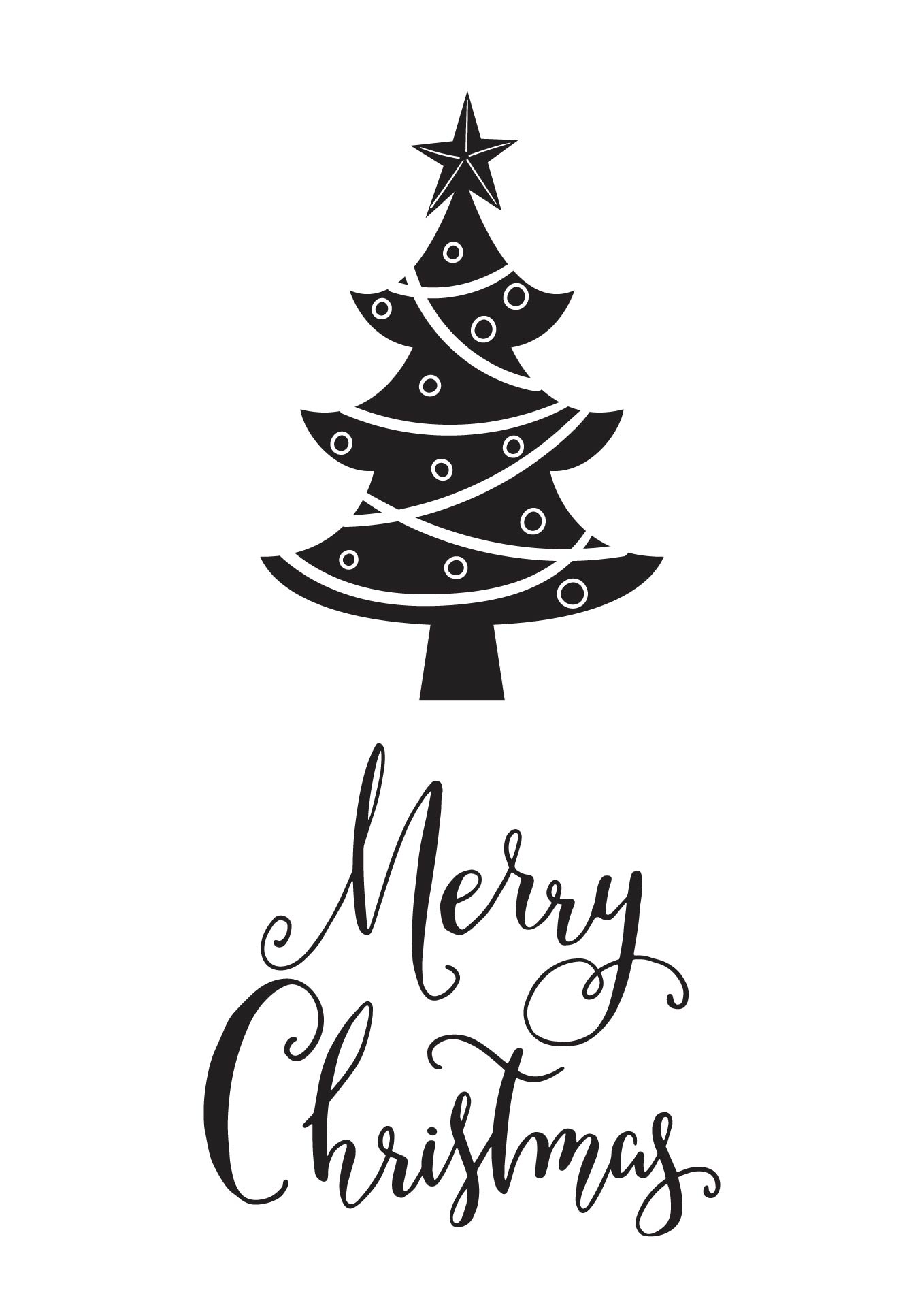 Printable Minimalist Christmas Cards Black and White Printable Minimalist Christmas Cards Black and White