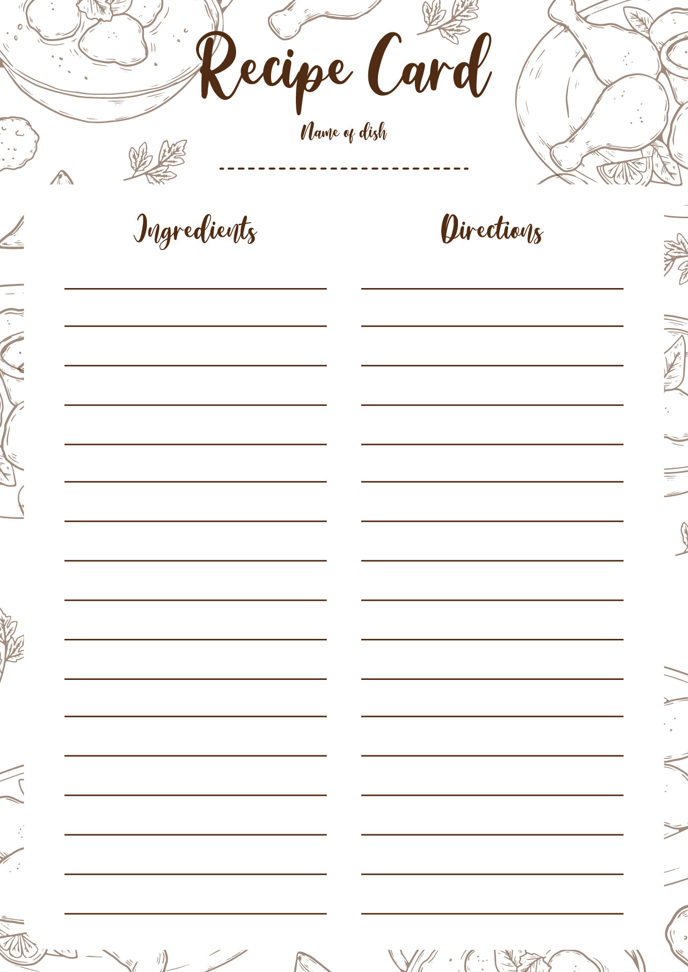 Printable Recipe Book Pages 8.5x11 Printable Recipe Book Pages 8.5x11