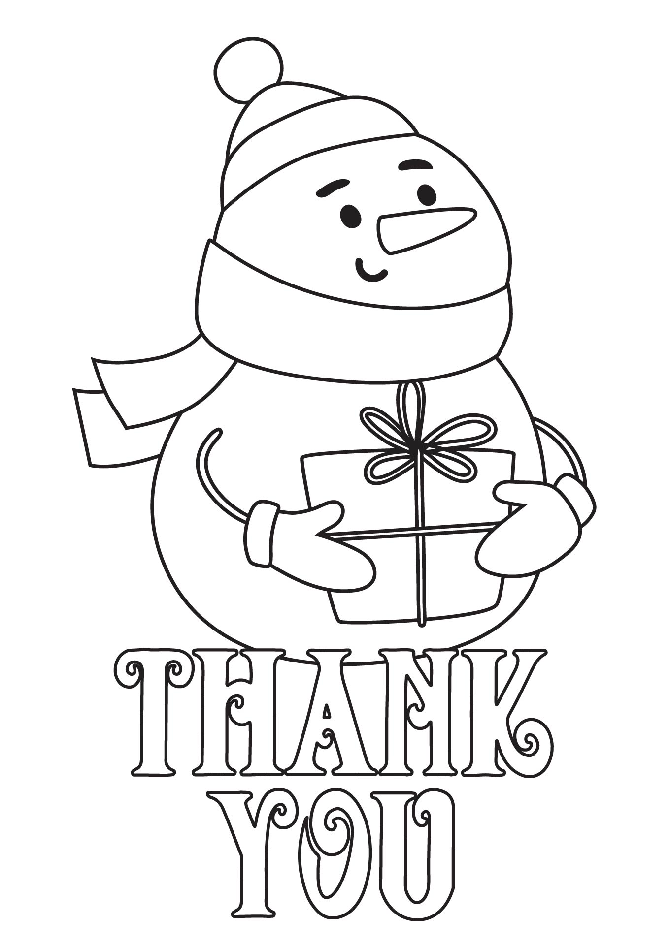 Printable Xmas Thank You Coloring Cards Printable Xmas Thank You Coloring Cards