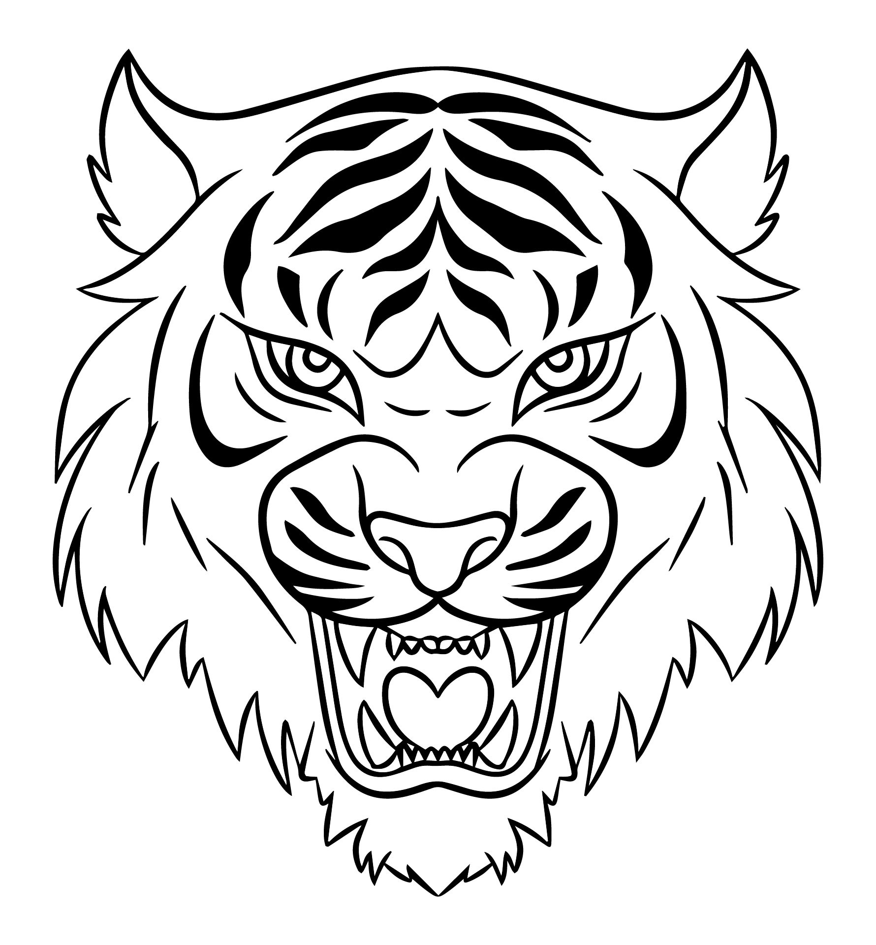Tiger Head Coloring Sheet Tiger Head Coloring Sheet