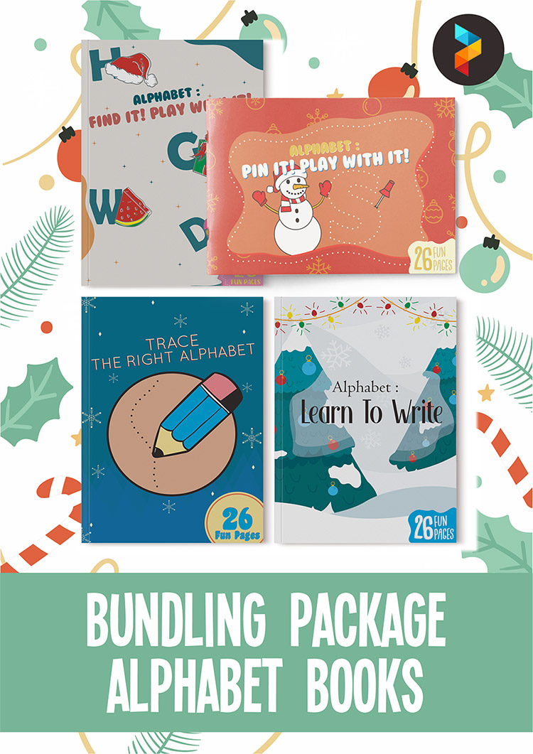 HOLIDAY BUNDLE - ALPHABET WORKSHEET EBOOK FOR KIDS ACTIVITY